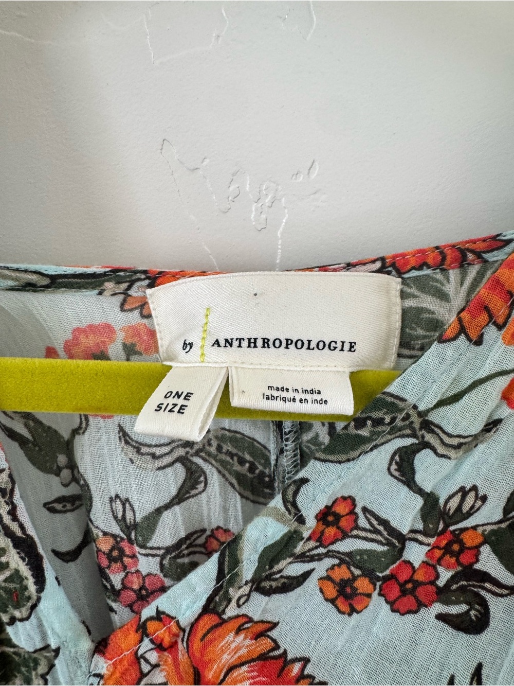 Anthropologie Light Blue Floral Maxi with Orange Blooms - Picture 2 of 3